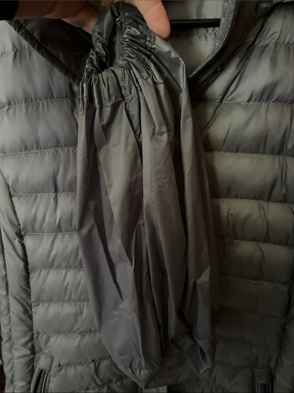 32 Degrees Women's Quilted Hooded Puffer Coat - Gray - Picture 3 of 3